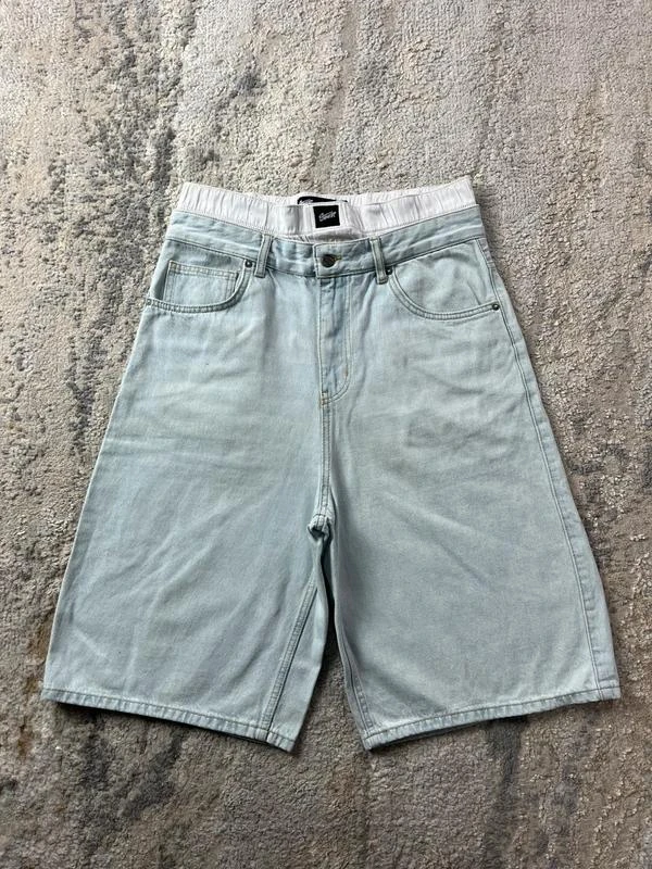 Vintage dubbele taille blauwe denim broeken maat M – photo 3